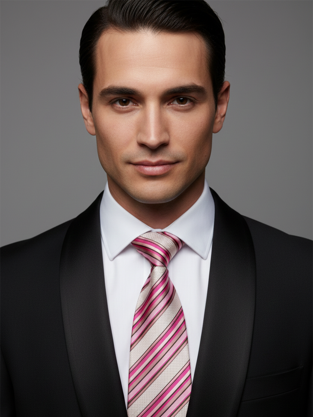 Pink Line Pattern Neck Tie Classic & Elegant - Image 3